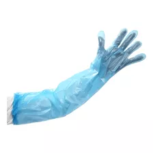 Luva Com Elástico Longa Azul Plástica Prevemax 1000und 