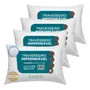 4 Travesseiros Antialérgico Impermeável 50x70 Super Macio Branco