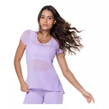 Blusa Tule Mullet Fitness Abertura Lateral Academia Dily1772