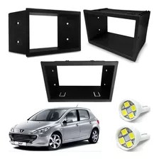 Moldura 2 Din Cinta Japonês Peugeot 307 2007 + Brinde Led