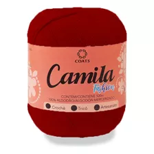 Linha Camila Fashion - 100% Algodão - Crochê Tricô 150g 500m Cor 01364 - Vermelho Escuro