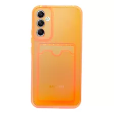 Funda De Silicon Tarjetero Para Samsung A34 + 2 Micas