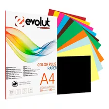 Papel Color Plus Folha A4 180g Colorida 50 Und Várias Cores