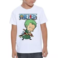 Camiseta Infantil One Piece Roronoa Zoro Mangá Anime #01