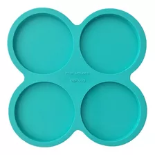 Molde Silicone Resina Paleta Círculos Redondo Liso 4 Cav 5cm