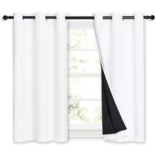 Nicetown Cortinas Opacas, 100% Blancas, 100 % De Largo, 2 Ca