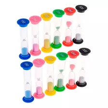 Reloj De Arena 30s A 10m Temporizador Portátil Durable 12pcs Color Colorido