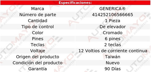 1-control Elevador Cromado Generica Chevrolet Caprice 80-86 Foto 2