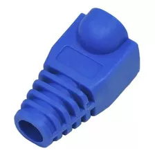 Kit 100 Conector Rj45 Cat5/ + 100 Capas Azul P/ Cabo Rede