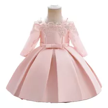 Vestido Fiesta Bebés Niñas- Bautismo- Manga De Tul- Beedité