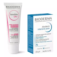 Kit Bioderma Gel Creme Sensibio + Sabonete Limpeza Pele Seca