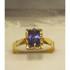 Exclusivo Anillo Oro 18 Ktes Amatista Modelo Chaton