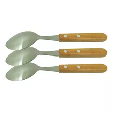 Cucharilla De Mesa Mango De Madera Cuchara Sopera Pack 12