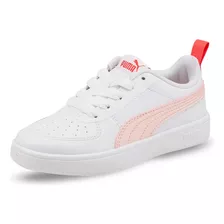 Tenis Clásico Puma Rickie Up Con Franja Niña Blanco