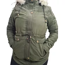 Parka Jaqueta Feminina Casaco C/ Capuz Forrada Pelucia Sarja