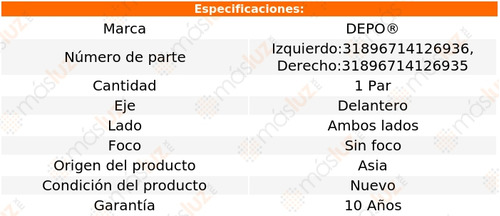 2- Cuartos Delanteros S/foco Para Ford Bronco 1984/1988 Depo Foto 4