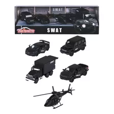 Pack 5 Miniaturas Swat Policia Gift Pack - 1/64 - Majorette