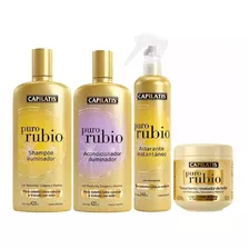 Kit Capilatis Puro Rubio Shampoo + Acond + Trat + Aclarant