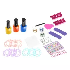 Set De Belleza Infantil Nail Art Con Esmaltes Y Accesorios