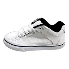 Zapatilla Urbana Cuero Ecologico Ancha Blanco Skate Freak