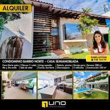 Condominio Barrio Norte Casa En Alquiler Semiamoblada