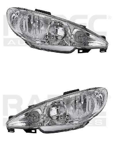 Par Juego Faros Peugeot 206 2001 - 2009 Liso Doble As Sxc Foto 2