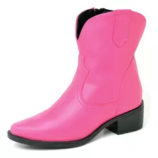 Bota Feminina Cano Curto Country Rosa Original Dubuy