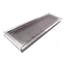 Grelha Ralo Linear Perfurada Em Inox 10x80cm Água Pluvial