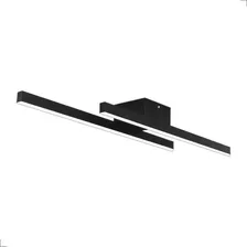 Lustre Plafon Kit 75cm Led 3000k Branco Quente 18w Bivolt Cor Preto-fosco