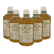 5 Frascos Óleo Rícino Puro C/ Laudo De Análise Cresc.de Cabelo 500ml