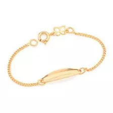 Pulseira Para Bebês Com Plaquinha Folheado Ouro 12cm 550305 Comprimento 12 Cm Cor Dourado Diâmetro 0 Cm