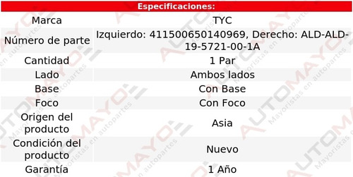 (2) Faros Niebla C/base C/foco Tyc Titan Nissan 04-15 Foto 2