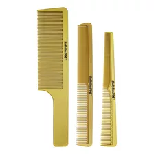 Babyliss Barberology Kit X3 Peines Gold Fibra Peluquería 3c Color Dorado