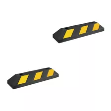 Kit De 2 Topes De Estacionamiento Con Cinta Reflejante 55cm Color Negro/amarillo