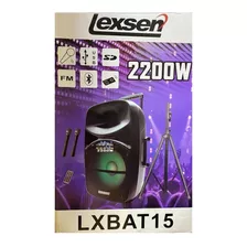 Lexsen Lxbat15 Parlante Recargable 2200w 2 Mics 1 Tripode Nu