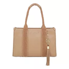 Bolsa Feminina Smartbag Danubio Detalhe Trançado Camel