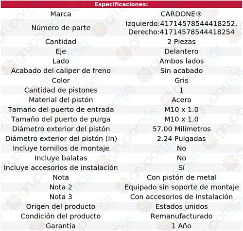 2 Mordazas De Freno Delanteros Para Kia Spectra5 05 Cardone Foto 2