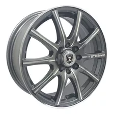 Jogo Roda Zuma Wheels Aro 15 Modelo 3175 Gsp 4x100/108 Gtr Cor Grafite Diamantado