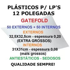 Plástico Grosso Lp Vinil Gatefold 50 Ext 0,20 + 50 Int 0,08