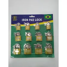 Kit 12 Cadeados Fortes Tamanho 30-40-50 Iron Porta Oferta Cor Dourado