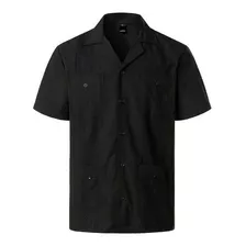 Camisa Branca Cubana Guayabera Masculina Manga Curta Casual