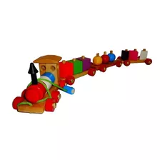 Tren De Madera Mafego Mfg1153 Juego Didáctico Figuras Geomet