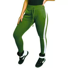 Calça Feminina Jogger Crepe Com Listra E Bolsos Cintura Alta