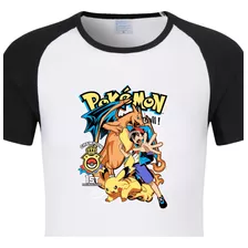 Camisa Camiseta Anime Pokemon Pikachu Charizard Ash Misty