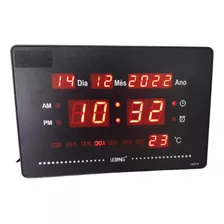 Relógio Led Digital Calendário, Termômetro E Alarme Le-2114