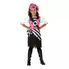 Disfraz Talla S Para Niña De Pirata Punk Color Negro-rosa 