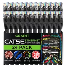 Gearit - Paquete De 24 Cables De Conexión Ethernet Cat5e De 