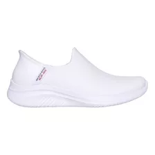 Tenis Skechers Dama Piel Blanco Metedera Comodo Ligero 14959