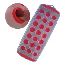 Forma De Gelo Silicone Fundo Flexível 21 Cubos Redondos