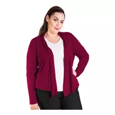 Roupa Feminina Casaco Curto Manga Longa Plus Size Aberto